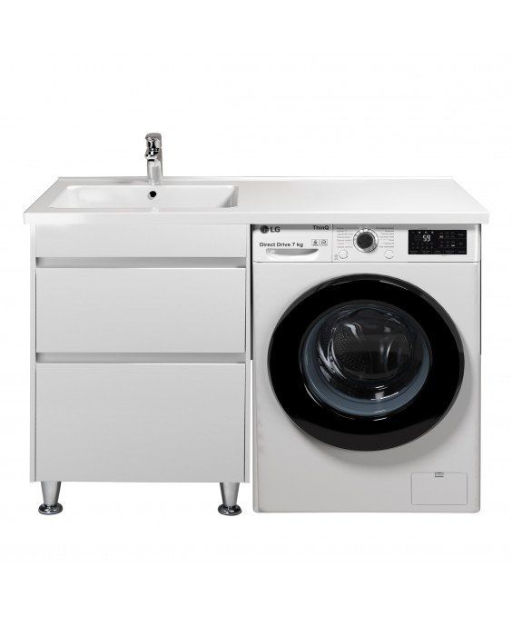 Тумба Wing 60-W с умывальником Rodeo 120 L напольная с крылом над стиральной машиной