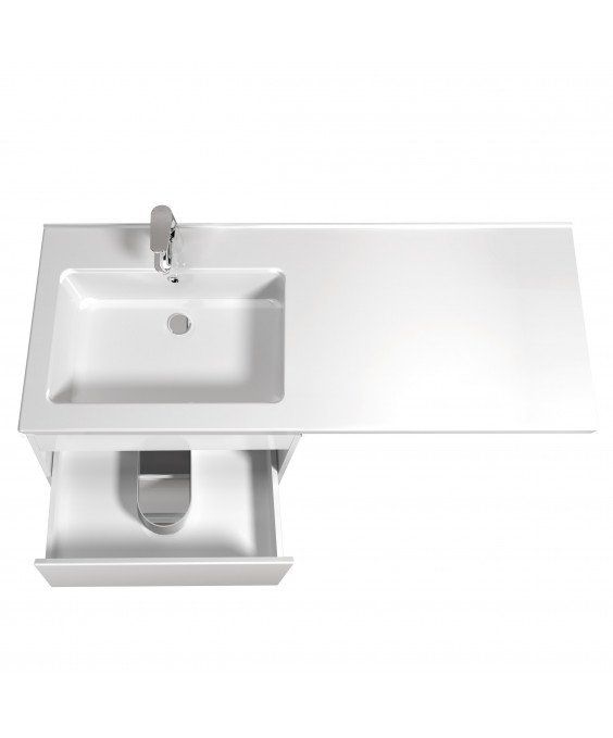 Тумба Wing 60-W с умывальником Rodeo 120 L напольная с крылом над стиральной машиной