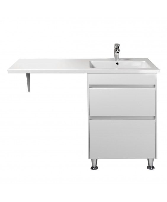 Тумба Wing 60-W с умывальником Rodeo 120 R напольная с крылом над стиральной машиной