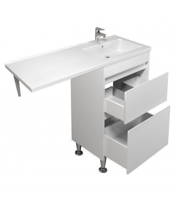 Тумба Wing 60-W с умывальником Rodeo 120 R напольная с крылом над стиральной машиной