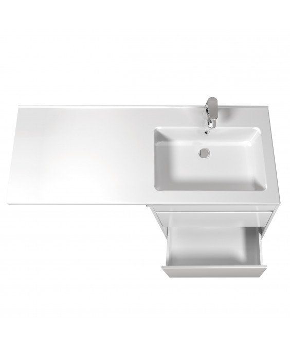 Тумба Wing 60-W с умывальником Rodeo 120 R напольная с крылом над стиральной машиной