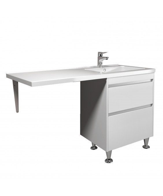 Тумба Wing 60-W с умывальником Rodeo 120 R напольная с крылом над стиральной машиной