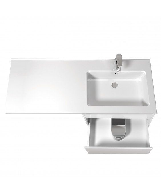 Тумба Wing 60-W с умывальником Rodeo 120 R напольная с крылом над стиральной машиной