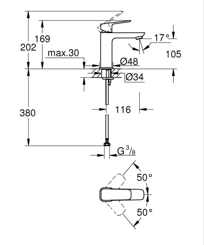 Набор смесителей 3 в 1 Cubeo-M UA125246M Grohe