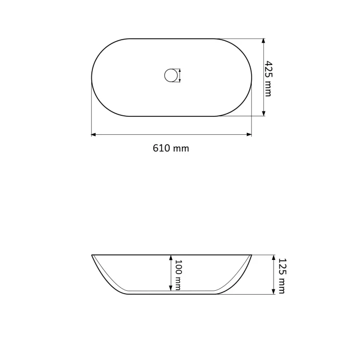Умивальник VBI RAVENNA WHITE BLACK EDGE накладний