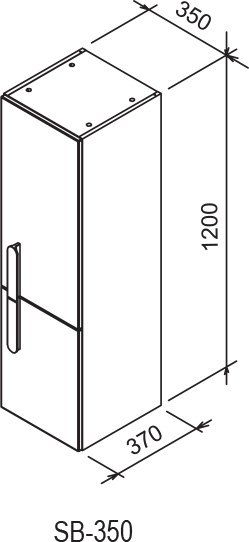 Пенал SB 350 CHROME L white-white, RAVAK