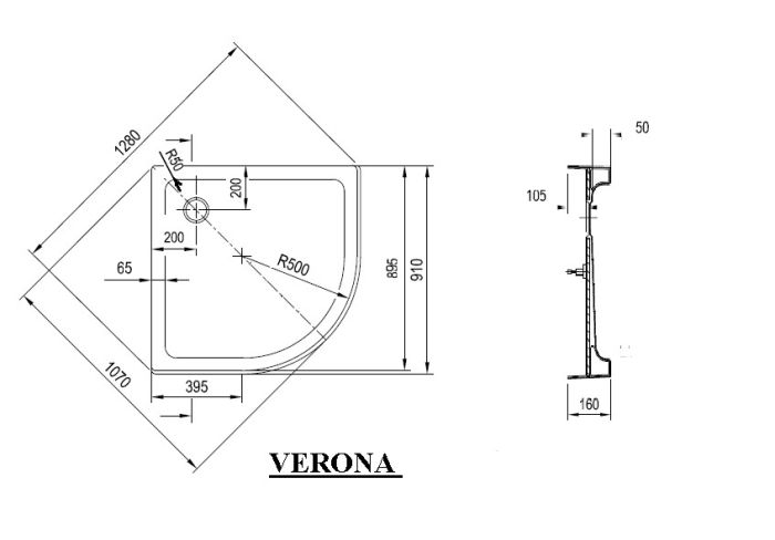 Душовий піддон VERONA 90 ST, RAVAK
