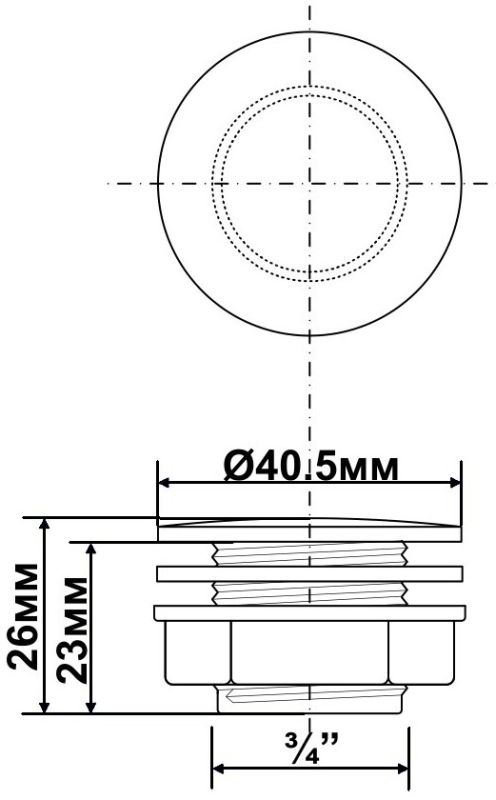 Заглушка McAlpine для кухонной мойки 40*3/4*23мм