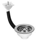 Слив McAlpine пластиковый для кухонной мойки с сеткой из нержавейки 1 1/2*113 mm