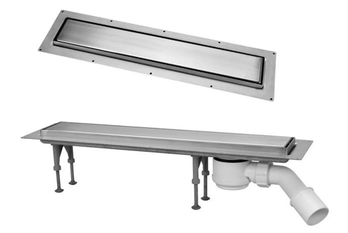 Слив McAlpine в пол ПРЯМОУГОЛЬНЫЙ PLAIN: 900 мм + сифон CD-HC26-65